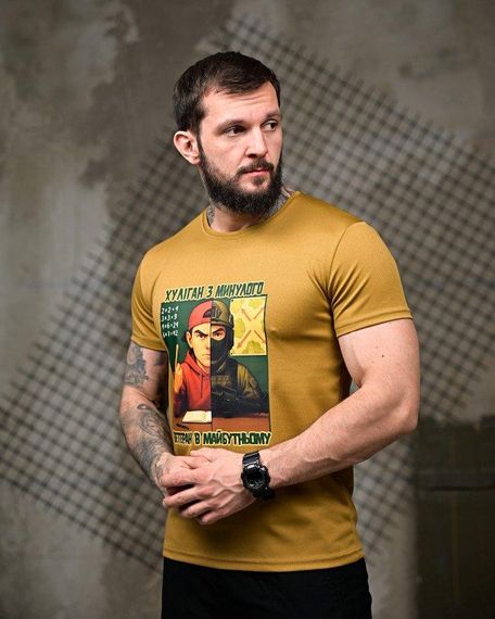 Тактична потоотводна футболка Хуліган coyot ПП7849 | Зображення 1