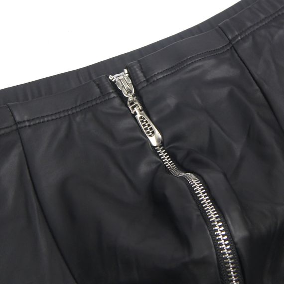 Трусы на молнии, мужские Star Night с имитацией кожи, чёрные, L sexstyle | Зображення 7