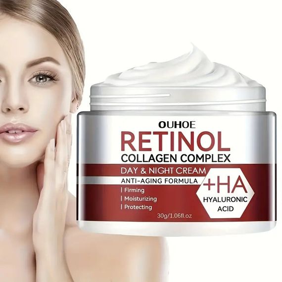 Крем с гиалуроновой кислотой против старения ночной и дневной OUHOE Retinol Collagen Complex Cream 30 г