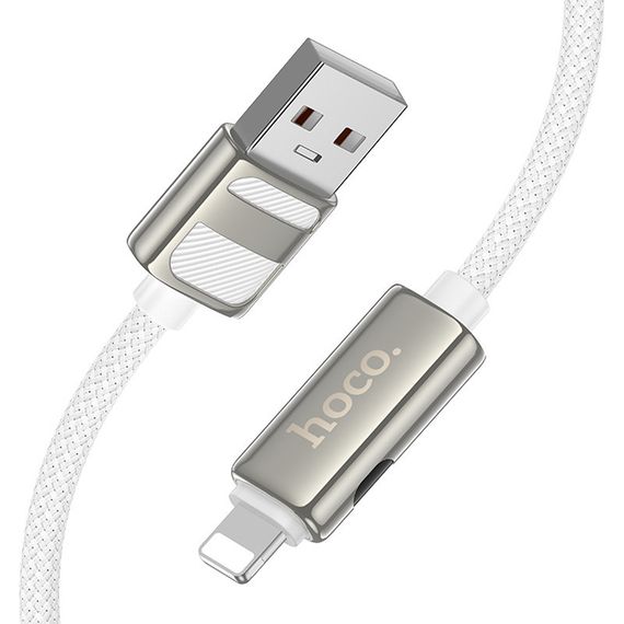 Дата кабель Hoco U137 Line with display USB to Lightning 2.4A/12W (1.2m) | Зображення 2