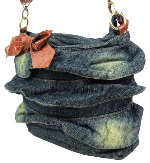 Женская  сумка Fashion jeans bag темно-синяя | Зображення 3