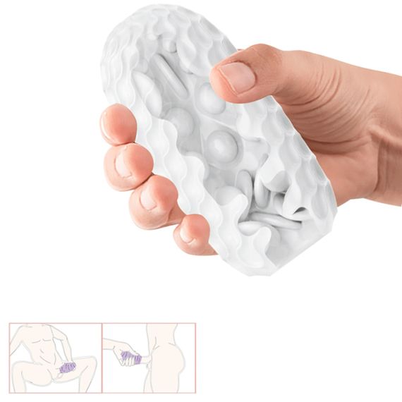 Мастурбатор хай-тек Venus-X Egg VIOLET двусторонний рельеф, белый, фиолетовый, 13.1 х 6.5. см sexstyle | Зображення 1