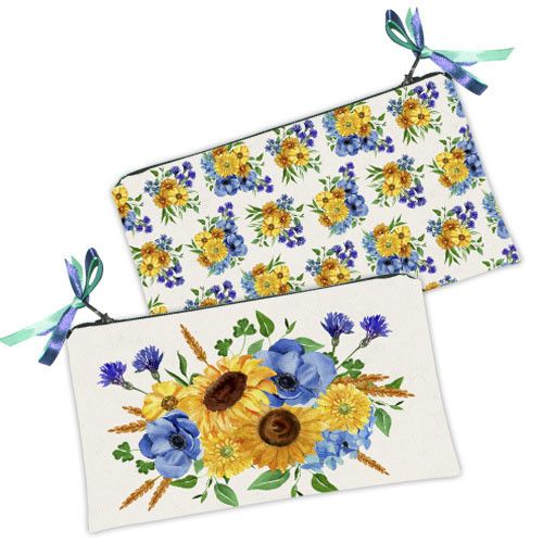 Косметичка жіноча Подсолнухи и васильки 20х12 см (K_22U046)