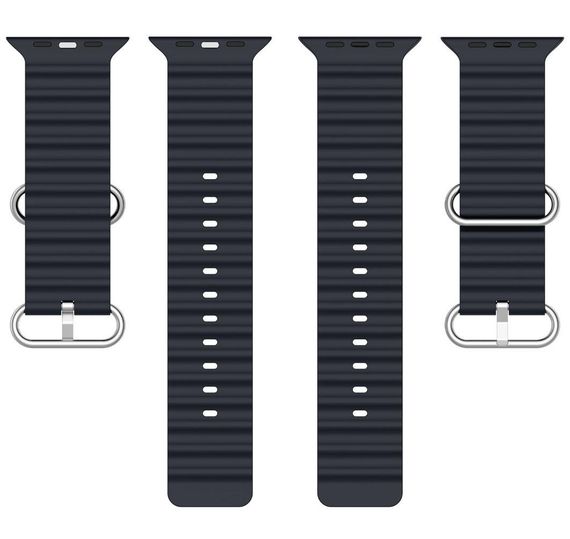 Ремінець силіконовий Primolux Ocean для годинника Apple Watch 42mm / 44mm / 45mm / 46mm - Black | Зображення 3