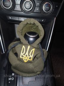 Чехол кофта Худи аксессуар на КПП Car Hoodie трезуб хаки подарок автомобилисту 10070