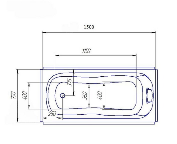 Акрилова ванна Redokss San SASSARI 1500х750 | Зображення 3