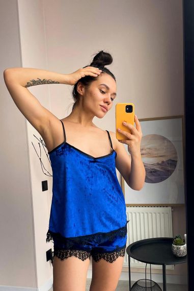 ЯКІСНИЙ ПІЖАМНИЙ КОМПЛЕКТ СИНІЙ | Зображення 1