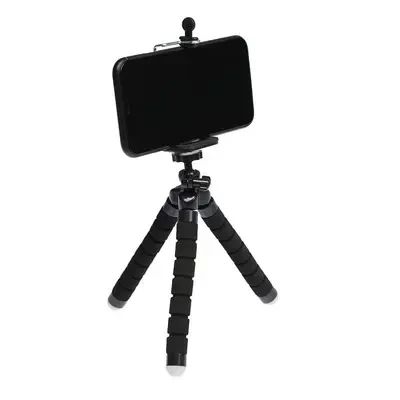 Штатив-тренога NULIER настольный, для телефона, гибкие ножки, высота 17 см, чёрный | Зображення 1