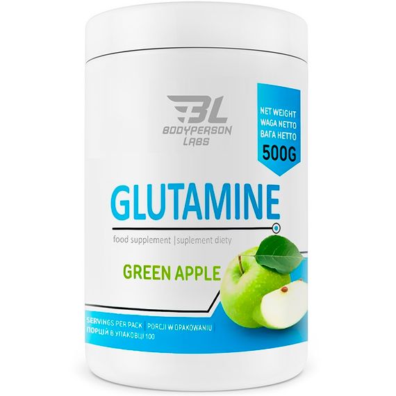 Глютамін для спорту Bodyperson Labs Glutamine 500 g /100 servings/ Apple