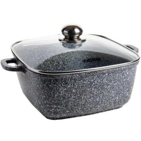 Кастрюля казан с крышкой Benson BN-361 из литого алюминия 3 л Черный (BN-361)