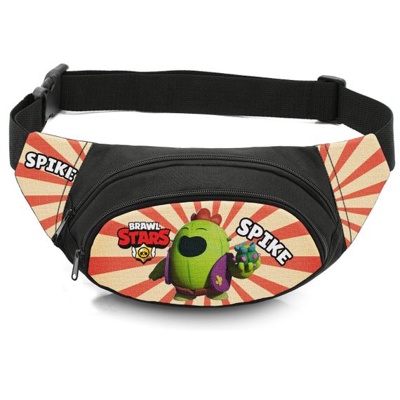 Сумка-бананка детская с принтом Бравл старс Спайк поясная сумка для мальчика (4477)