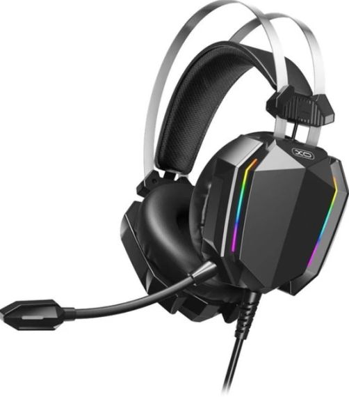 Ігрові навушники гарнітура XO GE-07 Black AUX USB провідні повнорозмірні для ПК та ноутбука з мікрофоном