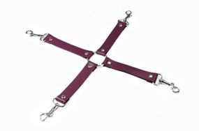 Крестовина Feral Feelings – 4 Way Connector, натуральная кожа, burgundy sexstyle