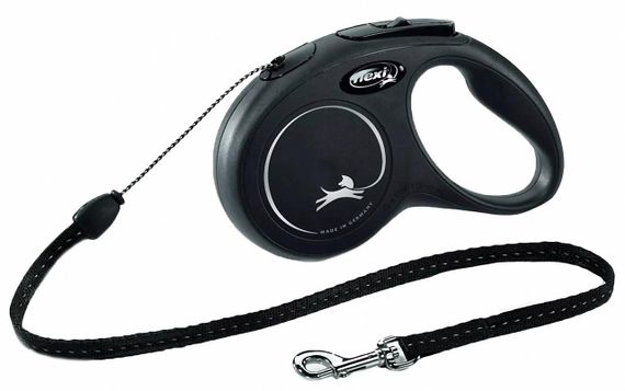 Повідець рулетка для собак FLEXI New Classic S (5 m - 12 kg) чорний
