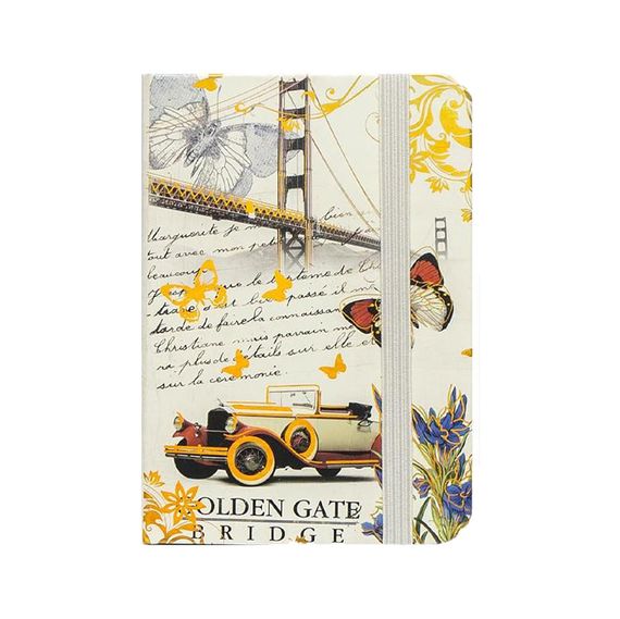 Блокнот А6 на резинке 5702-3 твердая обложка, линия 14х9 см 80 листов