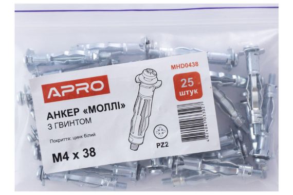 Анкер молли Apro - М4 x 38 мм (25 шт.) (MHD0438) | Зображення 2