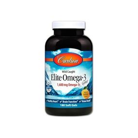 Омега 3 Carlson Labs Elite Omega-3 Gems 1600 mg 180 Soft Gels Natural Lemon Flavor