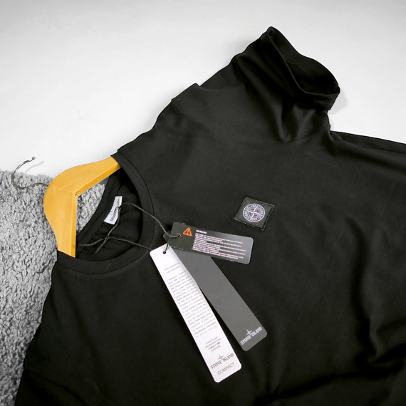 Чоловіча футболка Stone Island чорна (вишивка) | Зображення 3