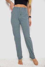 Штани жіночі домашні, колір м'ятно-чорний, 238R58220