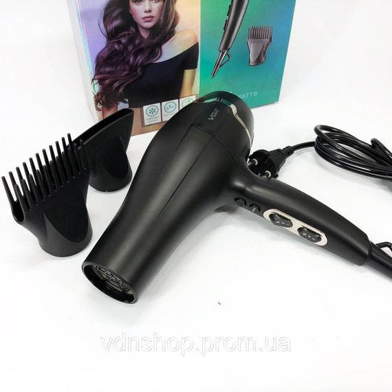 Потужний фен для швидкого сушіння, Зручний надійний фен для волосся, Електрофен з насадками YK-98 | Зображення 1