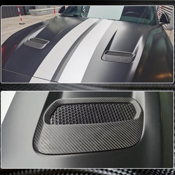 Накладки на капот (2018-2023, Карбон) для Ford Mustang рр | Зображення 3
