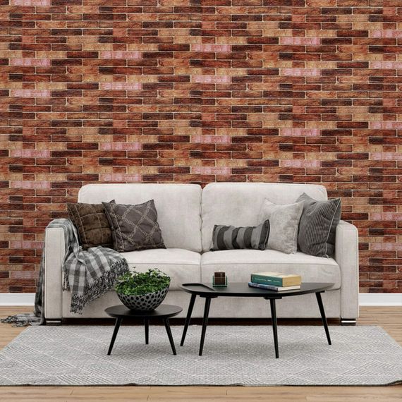 Самоклеюча 3D панель під коричневу катеринославську цеглу 3080x700x3мм SW-00001768 | Зображення 5