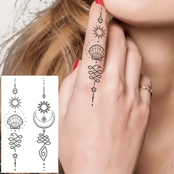 Набір дитячих тимчасових тату "Чорні міні №2" black-tattoo-mini-set-2-3, 30 штук по 9,5*5,5 см | Зображення 5