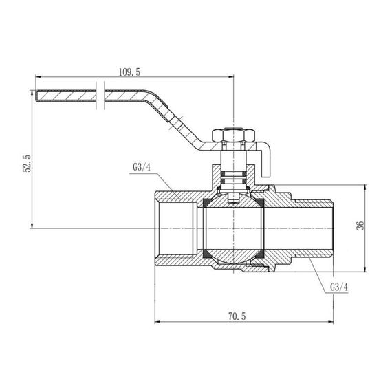 Кран кульовий Thermo Alliance Forte 3/4" ВЗ для газу (ручка) SF605G20 | Зображення 1