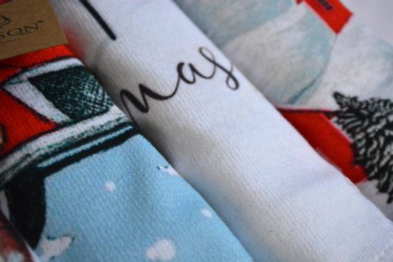 Набор новогодних кухонных полотенец La Maison 30х50 см Bery 6 шт. | Зображення 5