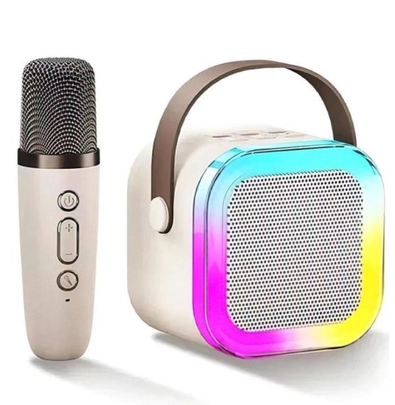 Колонка портативная Bluetooth MHZ K12, с микрофоном, розовая