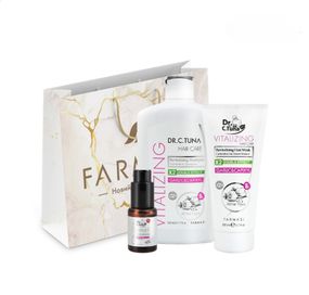 Набор против выпадения и укрепления волос (шампунь, маска, концентрат) Farmasi Vitalizing Dr. C.Tuna