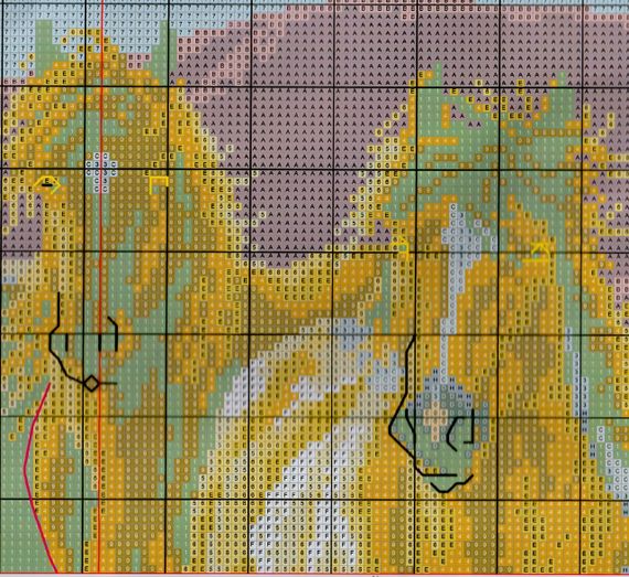 Набор для вышивания по нанесённой на канву схеме "The four horses". AIDA 14CT printed 60*40 см | Зображення 7