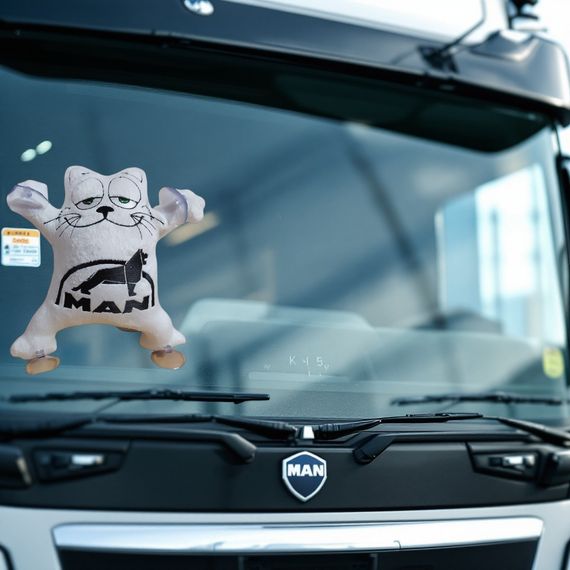 Игрушка кот Саймона в машину c вышивкой MAN ман белый автомобилисту 02237