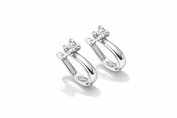 Серьги из белого золота с фианитами S-0359 | Зображення 2