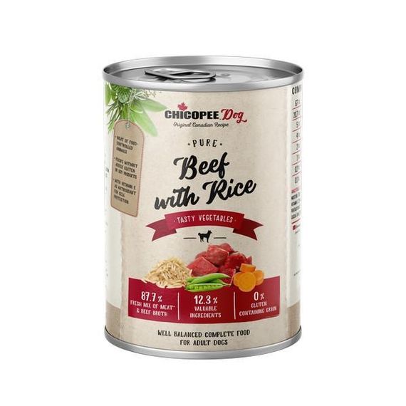 Консерви Chicopee (Чікорі) Dog Adult Pure Beef & Rice 400 г х 6 шт. для собак яловичина з рисом