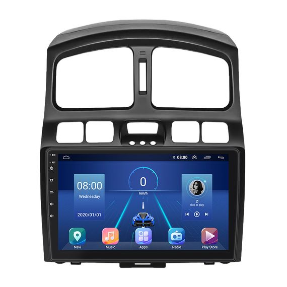 Штатна магнітола Lesko для Hyundai Santa Fe I 2000-2012 екран 9" 6/128Gb 4G Wi-Fi GPS Top