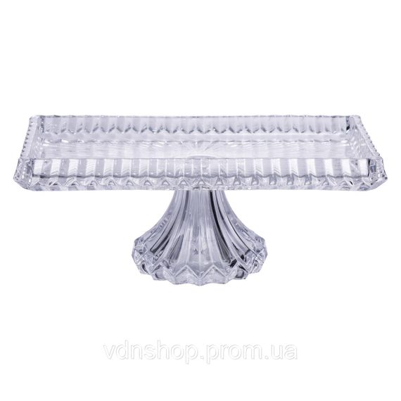 Тортівниця прямокутна на ніжці 33×17×13.5 (см) скляна HP-19-146C | Зображення 1