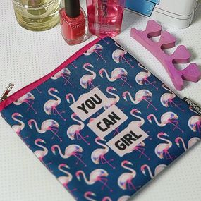 Косметичка квадратна Basic You can girl 16x16 см (KB_19N009_ROZ)