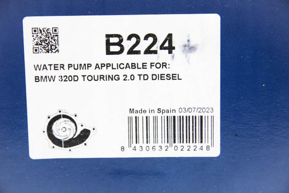 Насос водяний BMW 118d/120d/316i Compact/318d/X5 xDrive 35d/X6/X6 xDrive 35d 1,6-3,0 01, DOLZ (B224) | Зображення 2