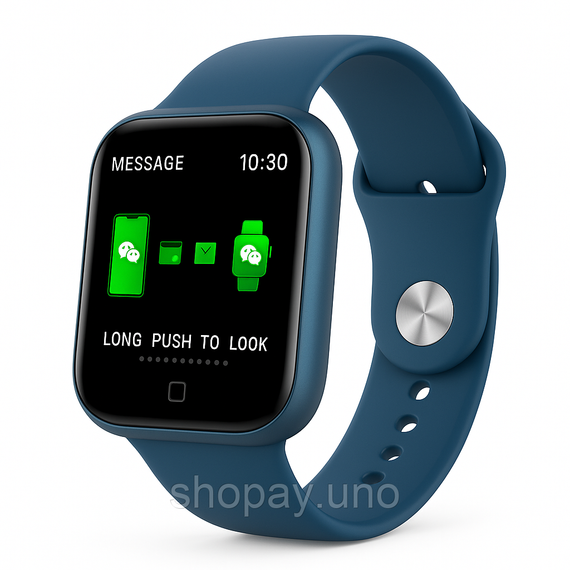 Smart Watch T80S, два браслети, температура тіла, тиск, оксиметр. Колір: синій GW-76