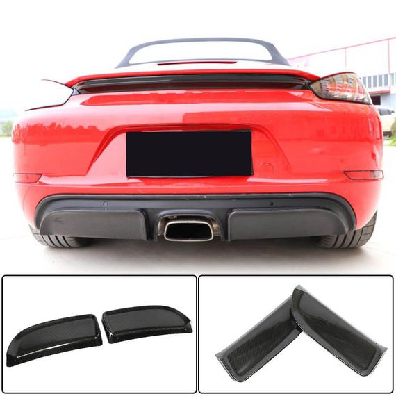 Дифузор заднього бампера V2 (2016-2019, Карбон) для Porsche Boxster/Cayman 982 (718) 2016- рр