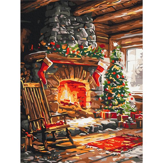 Картина по номерам "Уют рождественского очага" RBS1024, 30х40 см