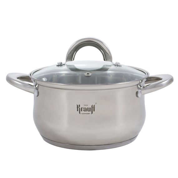 Каструля Krauff Steil 26-238-074, 2. 5 л, 18 см, з нержавіючої сталі з кришкою, для всіх типів плит