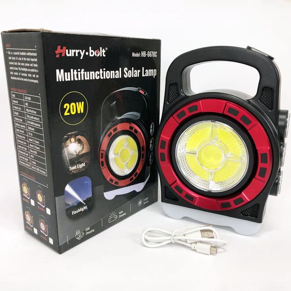 Переносной фонарь прожектор 6678С-3LED+5COB с солнечной панелью и функцией Power Bank, VM-850 ручной прожектор