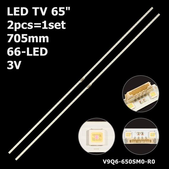 LED підсвітка TV 65" V9Q6-650SM0-R0 9Y_Q60_STC650AC1_3030F 19Y_Q60_STC650AC1_3030F BN96-48108A 2шт.