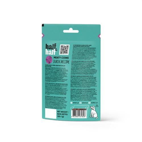 Ласощі для собак Half&Half в форме мясних монеток з качкою, 100 г | Зображення 5