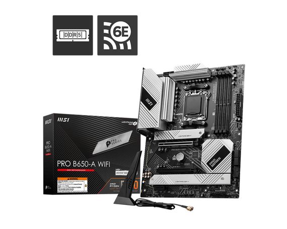 Материнcкая плата MSI PRO B650-A WIFI sAM5 B650 4xDDR5 M.2 HDMI DP WiFi BT ATX 911-7D75-013 | Зображення 5