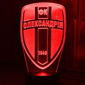 Акриловий світильник-нічник ФК Олександрія червоний tty-n001579