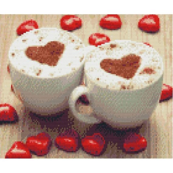 Алмазная мозаика "Кофе для влюбленных" HX052, 30х40 см