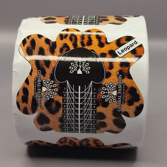 Форми для нарощення нігтів Global Fashion (тигр) 300шт (рулон)